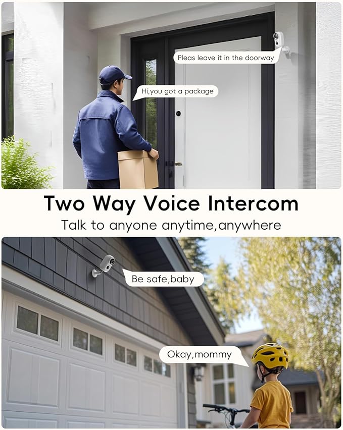 ZUMIMALL Security Cameras Wireless Outdoor with Magnetic Mount, No-Drill Installation, 2K Battery Powered Cameras for Home Security Indoor, 2.4G WiFi, Color Night Vision/130° View/AI Detection/Alexa
