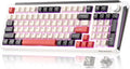 K98 Wireless Mechanical Keyboard,Tri-Mode BT5.0/2.4GHz/USB-C Hot Swappable Custom Keyboard,Gasket Structure,RGB Backlit Gaming Keyboard for Win & Mac(White&Red,Milk-V2 Switch)