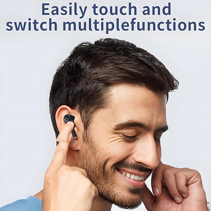 TWS Earbuds Bluetooth Headphones Wireless Ear Buds with Touch Screen, ANC ENC Noise Cancelling Transparency Mode for iOS Android Pad (Black) (White)