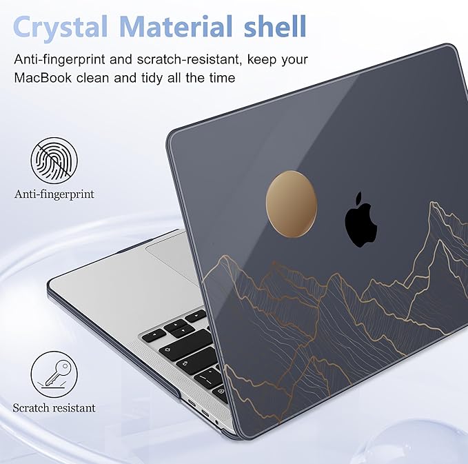 May Chen for MacBook Pro 16 inch A2141 2020 2019 Release, Screen Protector & Keyboard Cover Plastic Soft-Touch Case for MacBook Pro 16-inch with Touch Bar & Touch ID - Gradient Mountain