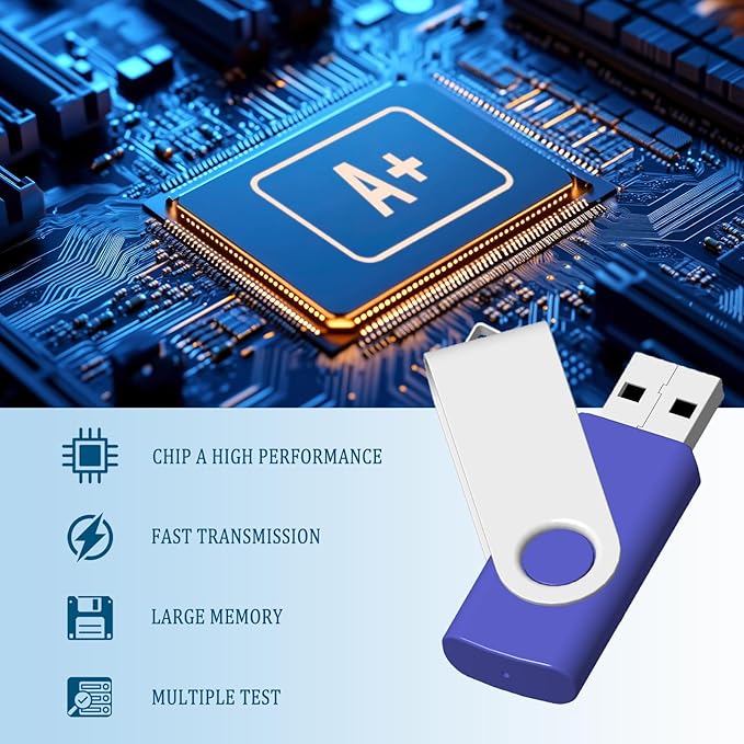 JBOS 20-Pack 512MB USB Flash Drives, USB 2.0, Mix (20pcs) Colors, Foldable, High Speed, Compatible with Windows & Mac