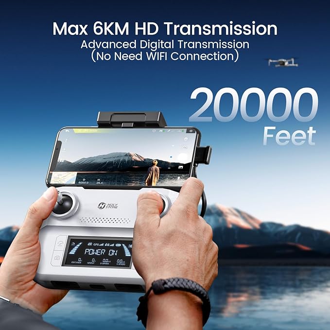 Holy Stone HS360D GPS Drones With 4K Camera For Adults, 249g RC Quadcopter with 80-Min Flight Time, 20000ft Range FPV Transmission Beginner Drone, Auto Return, 2 Batteries, Upgraded HS360S
