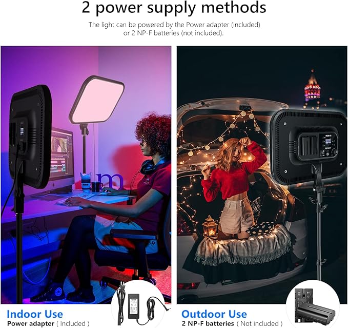 NEEWER 18.3" RGB LED Video Light Panel with APP Control, 360°Full Color, 1 Pack 60W Dimmable 2500K~8500K RGB LED Panel CRI/TLCI 97+ with 17 Special Scenes Effect for Game YouTube Zoom Photography