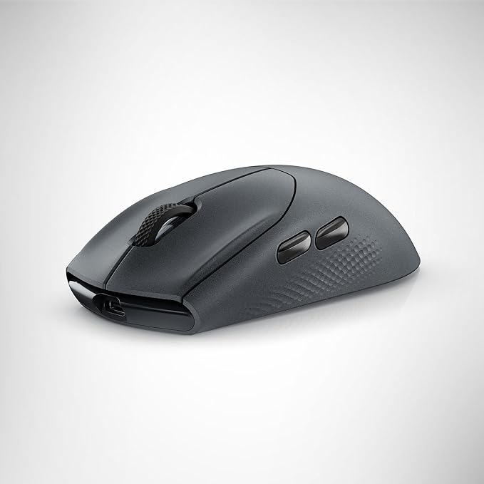 Alienware AW720M Tri-Mode Wireless Gaming Mouse - 2.4GHz Wireless, Bluetooth 5.1, 26,000 DPI, 8-Fully Programmable Buttons, Magnetic Snap Charging Adapter USB-A to USB-C Cable - Dark Side of The Moon