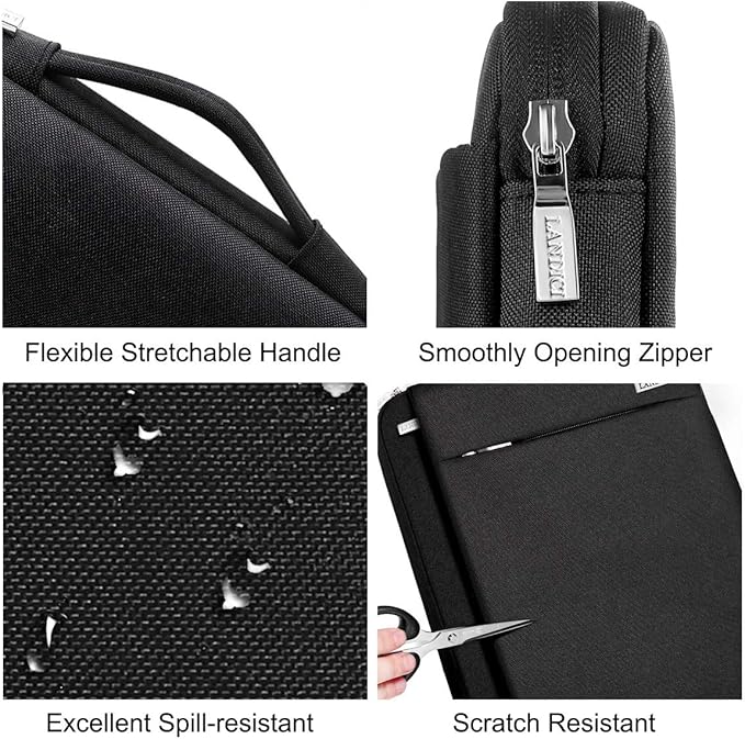LANDICI 360° Protective Laptop Sleeve 15.6 Inch for MacBook Pro 16 M2/M1,MacBook Air 15,Computer Bag Carrying Case for 15-16 Inch HP Dell Asus Notebook, Slim, Shockproof, Waterproof, Black