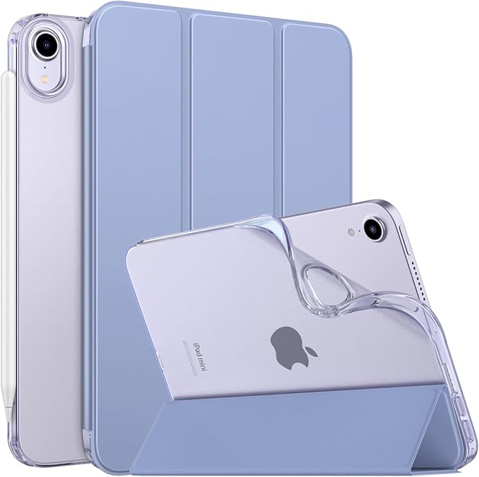 Moko Case Fit New iPad mini 7 (A17 Pro) 2024, iPad mini 6th Generation Case 2021 (8.3-inch), iPad mini 6 Case, Soft TPU Translucent Frosted Back Cover Case for iPad mini 7th, Grayish Purple