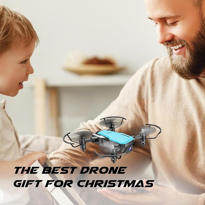 SIMREX Mini Drone with 720P Camera for Kids & Beginners - Foldable RC Quadcopter, Optical Flow Positioning, Altitude Hold, 3D Flip, 2 Batteries 20Min Flight, Safe & Easy Indoor Outdoor Flying Toy Gift (NEW BLUE)