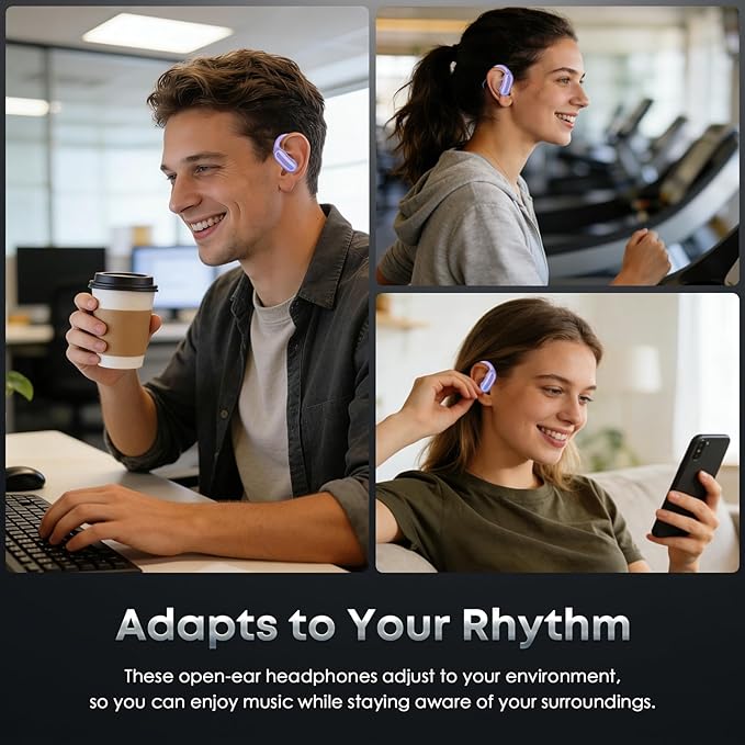 Wireless Earbuds Bluetooth 5.4 Headphones, 54H Playtime Stereo Earphones with Noise Cancelling Mic, IPX7 Waterproof, Fast Charging and Comfort Fit Ear Buds for Fitness/Sports/Workouts/Travel Purple