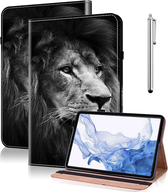 Case for iPad mini 7 A17 Pro 8.3 Inch 2024,iPad mini 6th Generation Case 2021,PU Leather Slim Protective Cover with Card Slots - Lion
