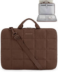 BAGSMART Laptop Case with Handle, Puffy Laptop Sleeve Bag for Women, MacBook Case for Dell, HP, Lenovo, MacBook Air/Pro, 15-15.6 inch, Coffee Brown