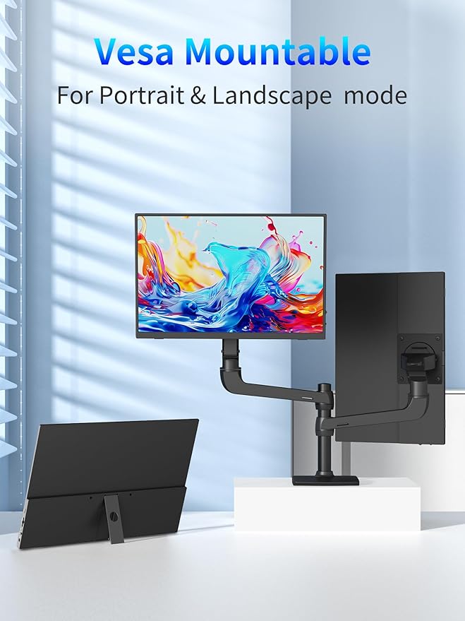 MAGICRAVEN 4K Portable Monitor, 13.3" UHD IPS Laptop Screen, Slim Lightweight Dual USB C HDMI Computer Gaming Display with Speakers, Travel Monitor for PC Phone PS5/4 Xbox Switch