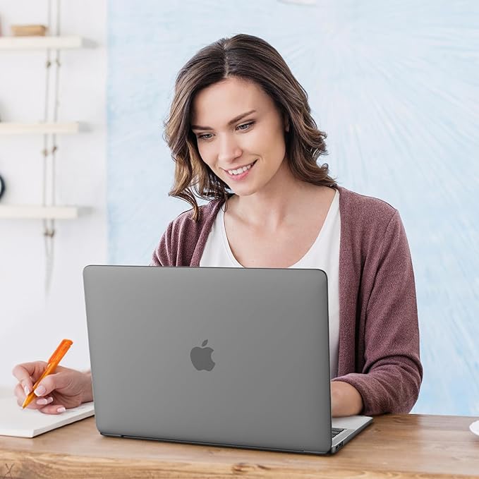 BlueSwan for MacBook Air 13.3 inch Case, 2020-2018 M1 A2337 A2179 A1932, Anti-Scratch Flexible Protective Laptop Cover with Grippy Matte Texture, Slim and Easy Installation, Frosted Black