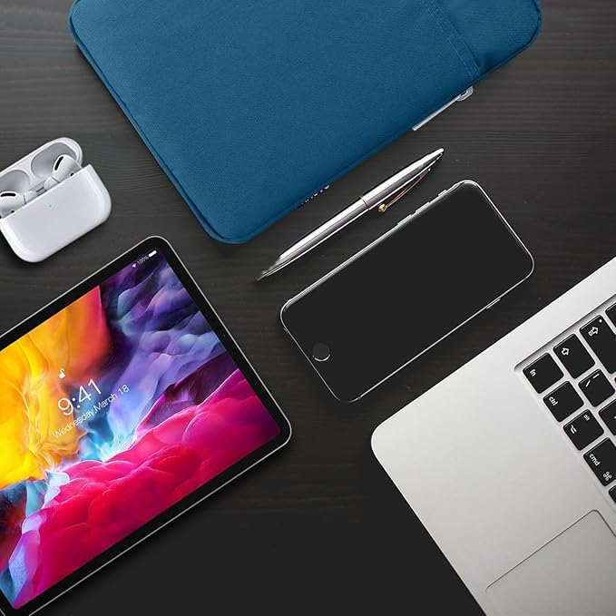 TiMOVO 9-11" Tablet Sleeve Bag for iPad 11-inch A16 2025, iPad 10.9"/10.2"| Air 11 Inch/5th/4th Gen. 10.9", Galaxy Tab A9+/A11Plus 11", Protective Bag Fit Smart Keyboard, Peacock