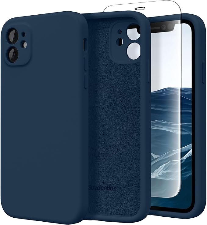 Magnetic for iPhone 11 Phone Case Silicone, Compatible with MagSafe, [Full Camera Protection][Screen Protector] Slim Shockproof Protective Case for iPhone 11 6.1", Deep Blue
