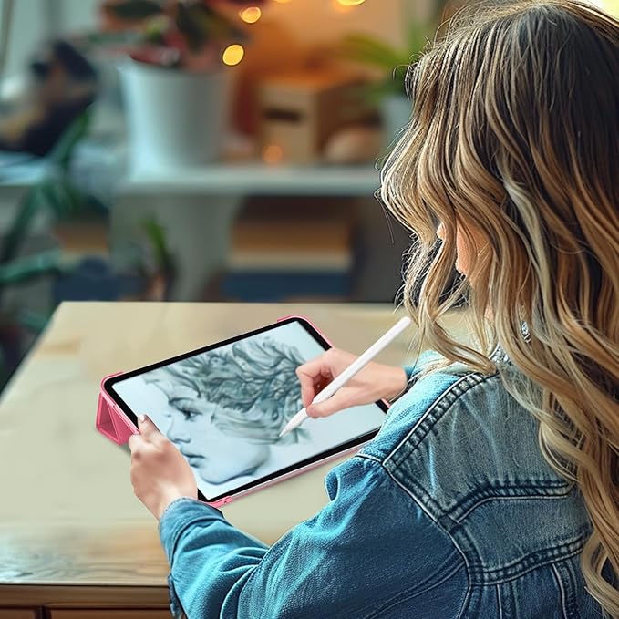 ProCase Smart Case for iPad Pro 11 Inch M5 2025/M4 2024 (Model: A3357/A3358/A3359/A2836/A2837/A3006), Slim Folio Stand Hard Back Shell Protective Tablet Cover for iPad Pro 11" 6th/5th Gen -Melonpink
