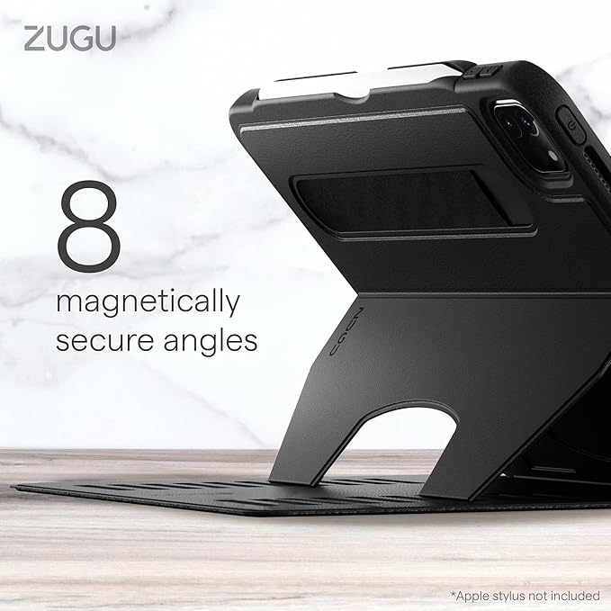ZUGU Case iPad Pro 11 Inch Case, 1st/2nd/3rd/4th Generation 2018/2020/2021/2022, Slim Protective Cover, Wireless Apple Pencil Charging, Convenient Magnetic Stand. Sleep/Wake Cover, Stealth Black