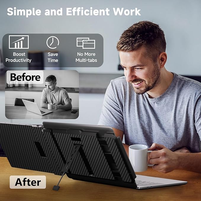 S1 Laptop Screen Extender - 14'' Portable Dual Monitor for Laptops, 1080P FHD Plug & Play Portable Monitor for 13''-17'' Laptops, Compatible with Windows Mac PS5 Dex Android Switch
