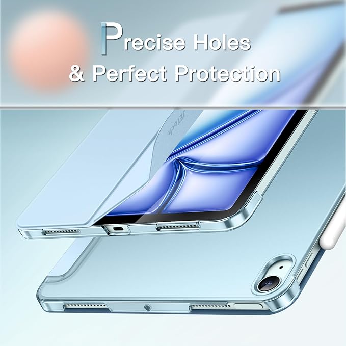 JETech Case for iPad Air 11-Inch M4/M3/M2 (2026/2025/2024), iPad Air 5 (2022 5th Generation 10.9-Inch), Slim Stand Hard Back Shell Cover with Auto Wake/Sleep (Light Blue)
