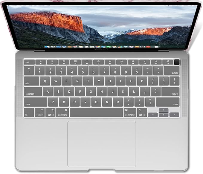 IBENZER Compatible with New MacBook Air 13 inch Case 2022 2021 2020 M1 A2337 A2179 A1932, Plastic Hard Shell Case with Keyboard Cover for Mac Retina Display with Touch ID, Pink Marble, MAT13-PKMB+1