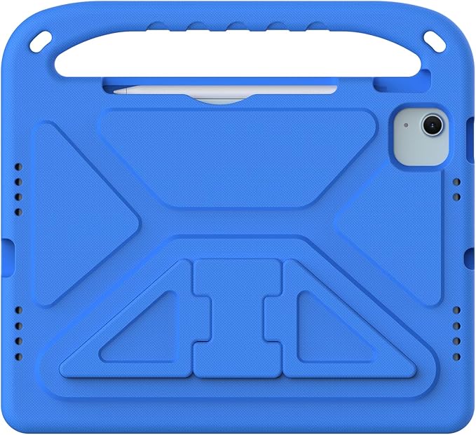 Kids Case for iPad Pro 11 Inch (M5) 2025/ (M4) 2024, with Pencil Holder/Kickstand/Handle Stand Lightweight Cute Soft EVA Shockproof Silicone Anti-Slip Grip Rugged Girls Boys Cover, Black