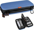 Hard Shell Carrying Case with Multiple Pocket - Double-Layer Electronics Organizer Travel Case - Portable Zipper Tech Cord Pouch Bag for Charger, Phone, Power Bank, Extenal Hard Drive, USB Flash Drive