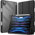 JETech Case ONLY for iPad Pro 11 Inch (2022/2021/2020/2018) with Pencil Holder, Clear Transparent Back Shell Slim Stand Shockproof Tablet Cover, Auto Wake/Sleep (Black)