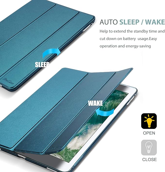 ProCase Smart Case for iPad Pro 12.9 Inch 1st and 2nd Generation (2015 and 2017 Model), Stand Cover Support Auto Sleep/Wake -Teal