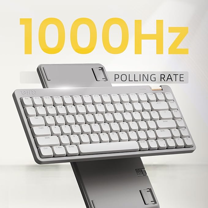 Flow Lite 100 Keys Low Profile Mechanical Keyboard, Swappable Rechargeable Wireless Keyboard with 2.4G Receiver, Bluetooth and Wired Connection for Windows, Mac/ Specter Linear Switches (Marble)