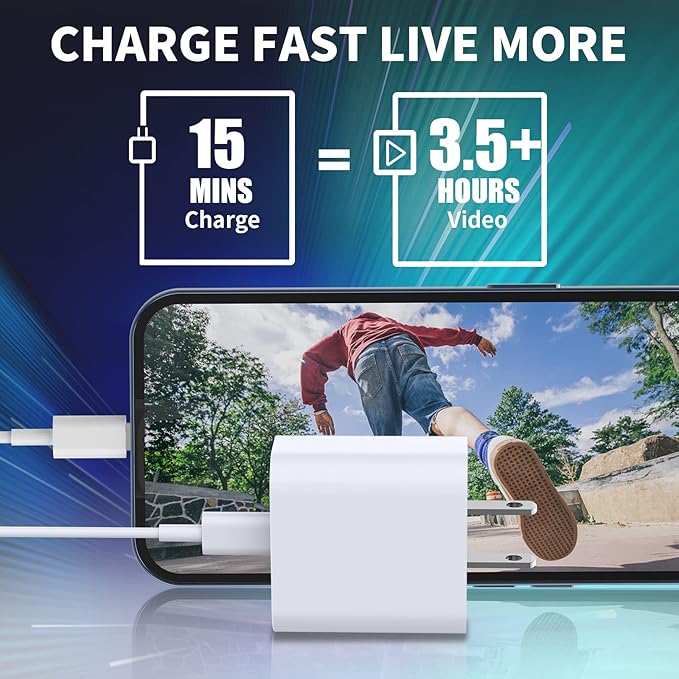 [Apple MFi Certified] iPhone 14 Charger Fast Charging, Stuffcool 4Pack PD 20W USB C Chargers Block Type C Wall Charger with 6FT Type C to Lightning Cable for iPhone 14 13 12 11 Pro Max XS XR X 8 iPad