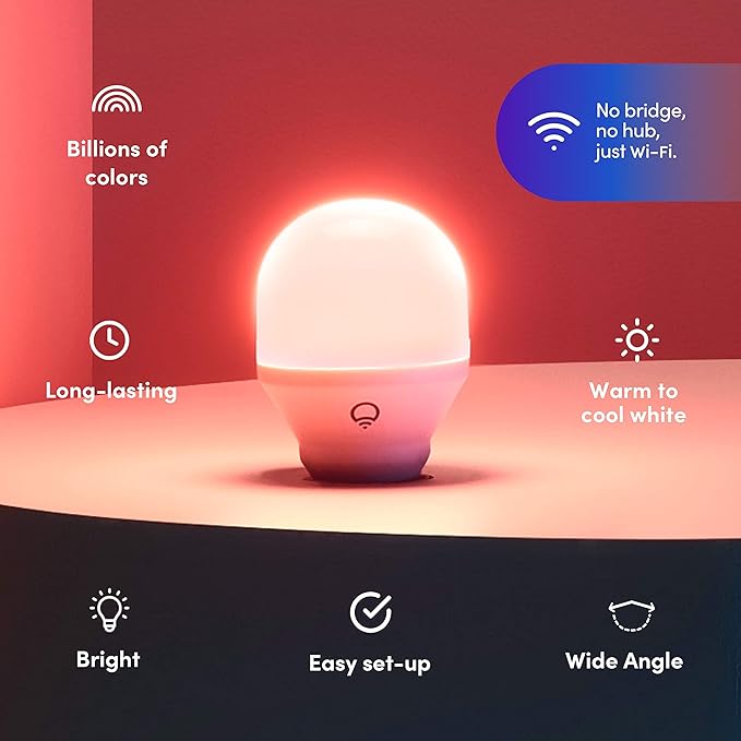 LIFX Color A19 800 lumens, Billions of Colors and Whites, Wi-Fi Smart LED Light Bulb & Color, A19 1100 lumens, Wi-Fi Smart LED Light Bulb, Billions of Colors and Whites