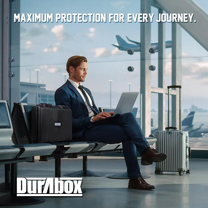 Durabox All Weather Hard Case 18 x 14 x 6” - TSA Approved Hard Shell Travel Case with Customizable Foam for Cameras, Lenses, Laptops, Electronics, Guns, Pistols and Other Gear