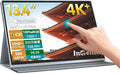 Intehill 13.4" 4K Portable Touchscreen Monitor, 3840x2400 IGZO Display w/10-Point Touch, Full Aluminum Alloy Body, 100% sRGB, Anti-Glare Full-Laminated Glass, USB-C & HDMI Travel Monitor with Speakers