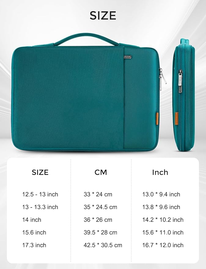 DOMISO 17.3 inch Laptop Sleeve Case Water Resistant Shockproof Protective Computer Bag for 17.3" Notebook/HP Pavilion Envy 17/Del/IdeaPad/LG Gram/MSI with Accesory Bag,Turquoise