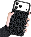 KANGHAR Case Compatible with iPhone 17 Pro,Black Leopard Design,Tire Texture Non-Slip +Shockproof Rugged TPU Protective Case for iPhone 17 Pro 6.3 Inch