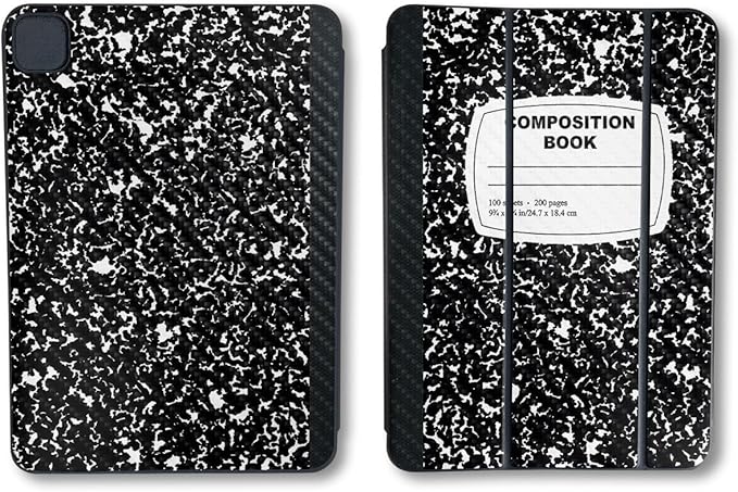 Carbon Fiber Skin Compatible with Apple Smart Folio for iPad Pro 11-inch (M4/M5) 2025 - Composition Book - Premium 3M Vinyl Protective Wrap Decal Cover | Crafted in The USA by MightySkins