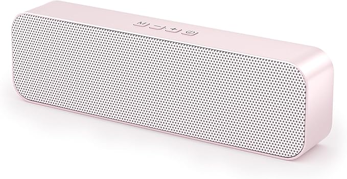 Computer Speaker for Desktop,Rechargeable PC Speaker,Small Computer Soundbar with Stereo & Bass,3.5mm Aux-in,Bluetooth,TF Port,Loud Volume for Web Conferences,Teacher,Music (Pink)