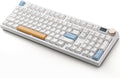 NJ98 Wireless Custom Mechanical Keyboard with Screen Knob 96% Hot Swappable RGB Keyboard Mac Windows (White, Steel Plate - G Milky Yellow Pro)
