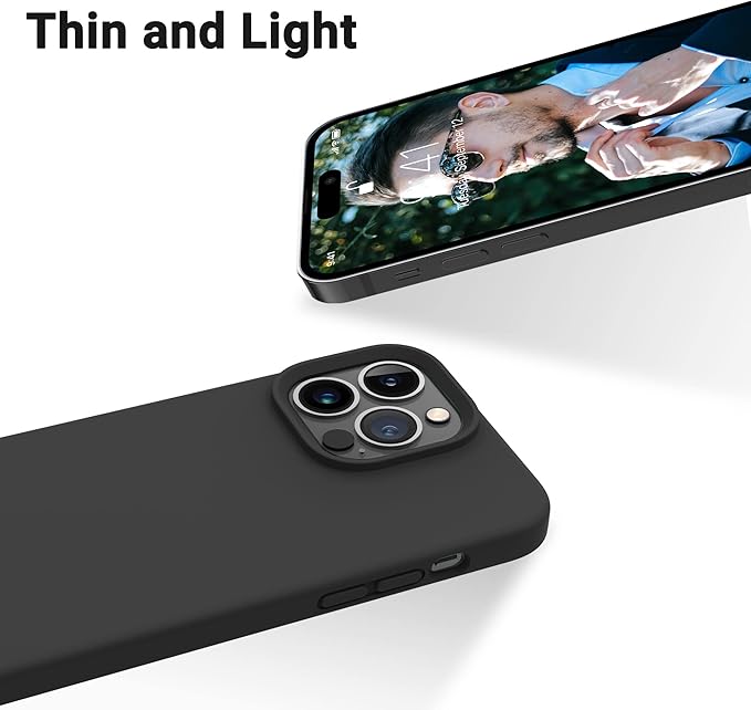 OTOFLY Designed for iPhone 14 Pro Case, Silicone Shockproof Slim Thin Phone Case for iPhone 14 Pro 6.1 inch (Black)