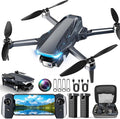 GPS Drone with Camera, 2K HD Drones for Adults, Foldable FPV Drone with GPS Auto Return, Follow Me, Circle Fly, Waypoint Fly, 5G Transmission, Gestures Selfie, Brushless Motor, 2 Batteries, Charcoal
