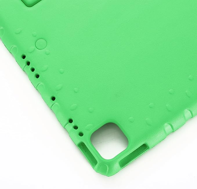Kids Case for iPad Pro 11" M5/M4 & iPad Air 11" (2026/2025/2024) Shockproof Case with Pencil Holder, Techcircle Light EVA Foam Handle Stand Bumper Protective Child Friendly Drop Proof Cover, Green