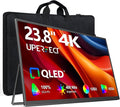UPERFECT Portable Monitor 4K 23.8" QLED| 400 Nits 24" Large Monitor | 3840 * 2160 UHD 100% DCI-P3 | 1MS FreeSync | USB-C & HDMI | VESA & Stand | Second Screen for Computer, Mini PC, Game Consoles