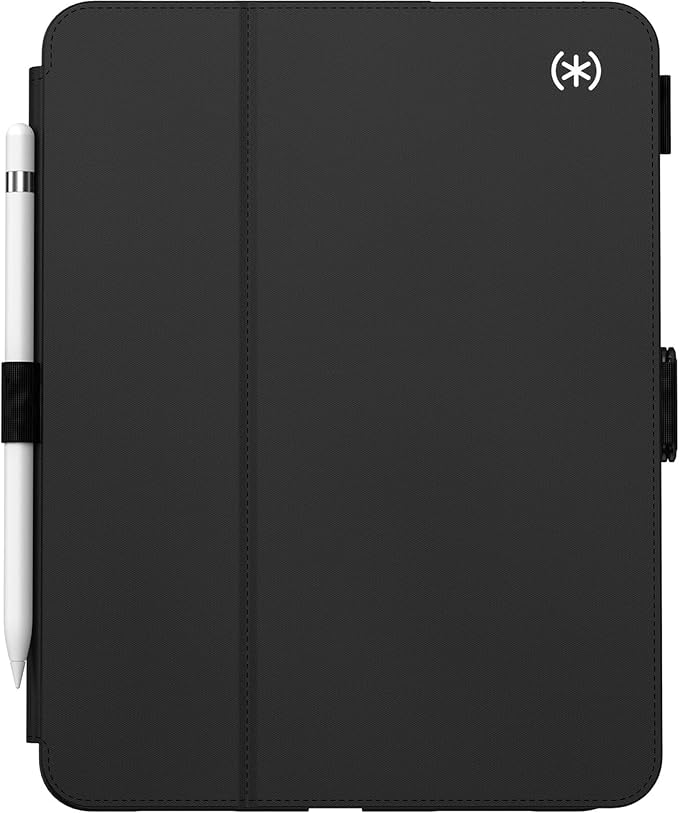 Speck Case for iPad Pro 10th Generation 10.9 Inch - Drop & Camera Protection, Slim Multi Range Stand, Apple Pencil Holder - Black/Black/White