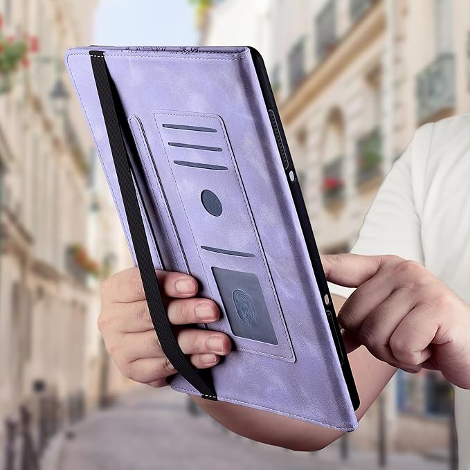 Case for iPad 9th/8th/7th Generation 10.2 Inch 2021/2020/2019, for iPad Air 3rd Gen/Pro 10.5 Inch,Auto Wake/Sleep Slim PU Leather Folio Cover with Multi-Angle Stand and Pen Holder, Purple