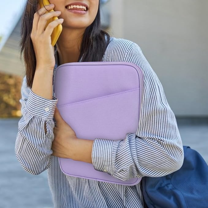 Dadanism 9-11" Tablet Sleeve Bag Carrying Case for iPad (A16) 11th Gen 11", iPad 10th Gen 10.9" Air 5/4, iPad Air M4/Pro 11", iPad 9/8/7th, Galaxy Tab A11+ Plus 11", Remarkable 2 10.3", Grey Purple