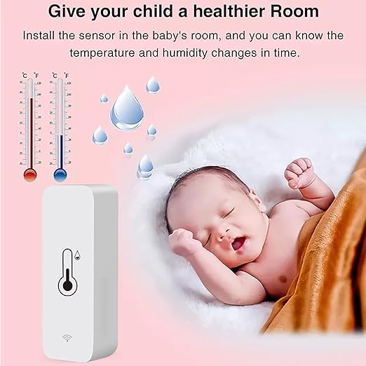 WiFi Hygrometer Thermometer Sensor for Home, Indoor Outdoor Wireless Temperature Humidity Sensor Monitor with Remote App Notification Alert, Work with Tuya app, for Home Greenhouse (2-Pack)