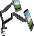 UPGRAVITY Dual Monitor Mount, Dual Monitor Desk Mount for Two Ultrawide 22"-34" Flat/Curved Computer Screens, Fully Adjustable Gas Spring Double Monitor Stand Arms Hold 26.5lbs, VESA 75x75/100x100mm