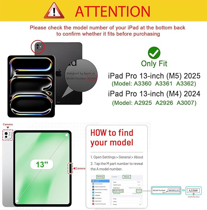 Kids Case for iPad Pro 13 inch M5/M4 (2025/2024) with Kickstand/Pencil Holder/Handle Stand Lightweight Soft EVA Foam Shockproof Heavy Duty Rugged Protection Kids Girls Boys Cover, Purple