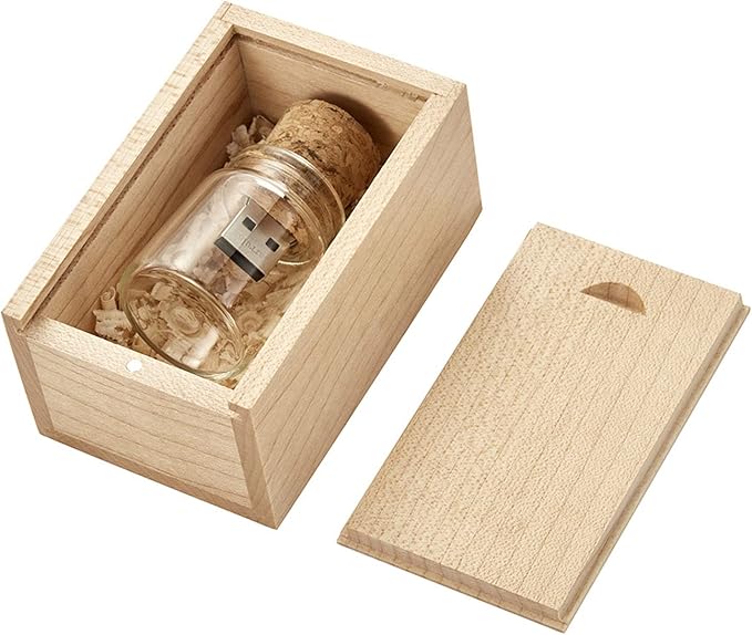 USB Flash Drive, 16GB Wooden USB2.0 High Speed USB Thumb Drives Memory Stick Pen Date Storage Stick Pendrive (Drift Bottle)