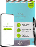 Rocketbook Flip Reusable Smart Notepad, Top Bound Spiral Notebook Lined and Dotted Pages Executive Size 6x8.8, Premium, Teal (Pack of 1)