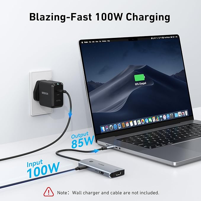 Docking Station USB C to Dual HDMI Adapter, MOKiN USB C Hub Dual HDMI Monitors for Windows, USBC Adapter with 2 HDMI, 3 USB Ports, PD Compatible with Dell XPS 13/15, Lenovo Yoga,etc